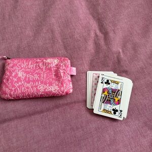 Victoria's Secret Pink Pouch with Playing Cards